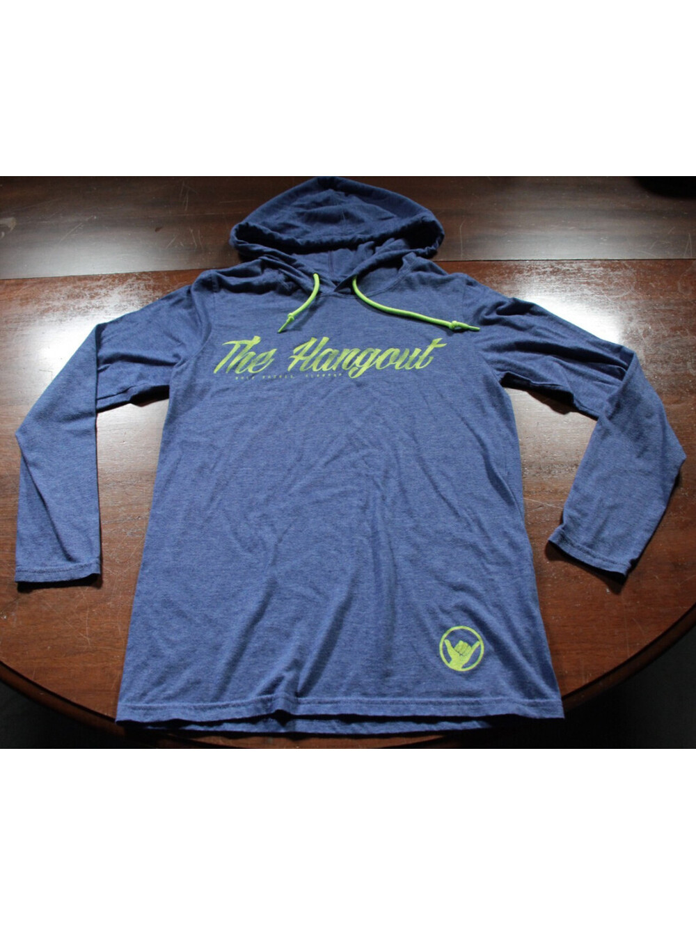The Hangout Gulf Shores Alabama Hooded Shirt S Blue